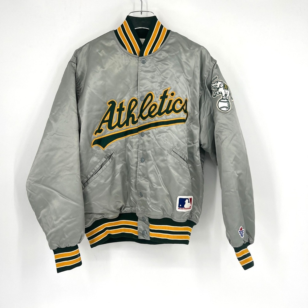 Vtg Oakland Athletics Felco Bomber Jacket Mens L Baseball‎ Union Made Script MLB